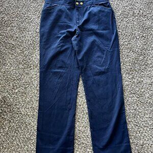 Lauren Ralph Lauren Navy Blue Trousers Womens 10P Business Casual Feminine Chic